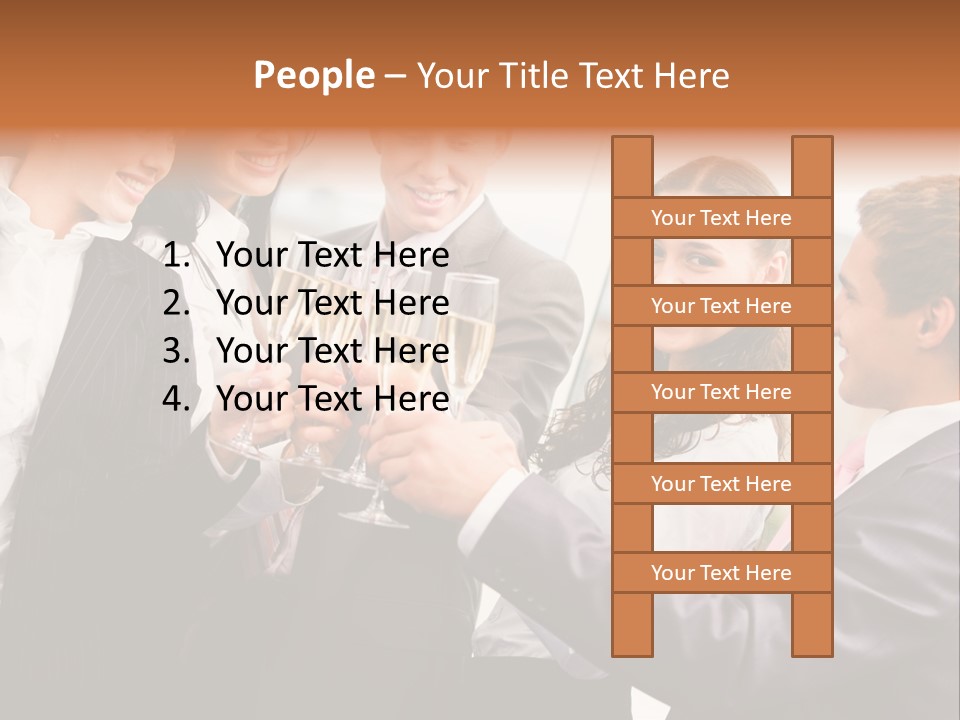 A Group Of Business People Toasting With Champagne PowerPoint Template