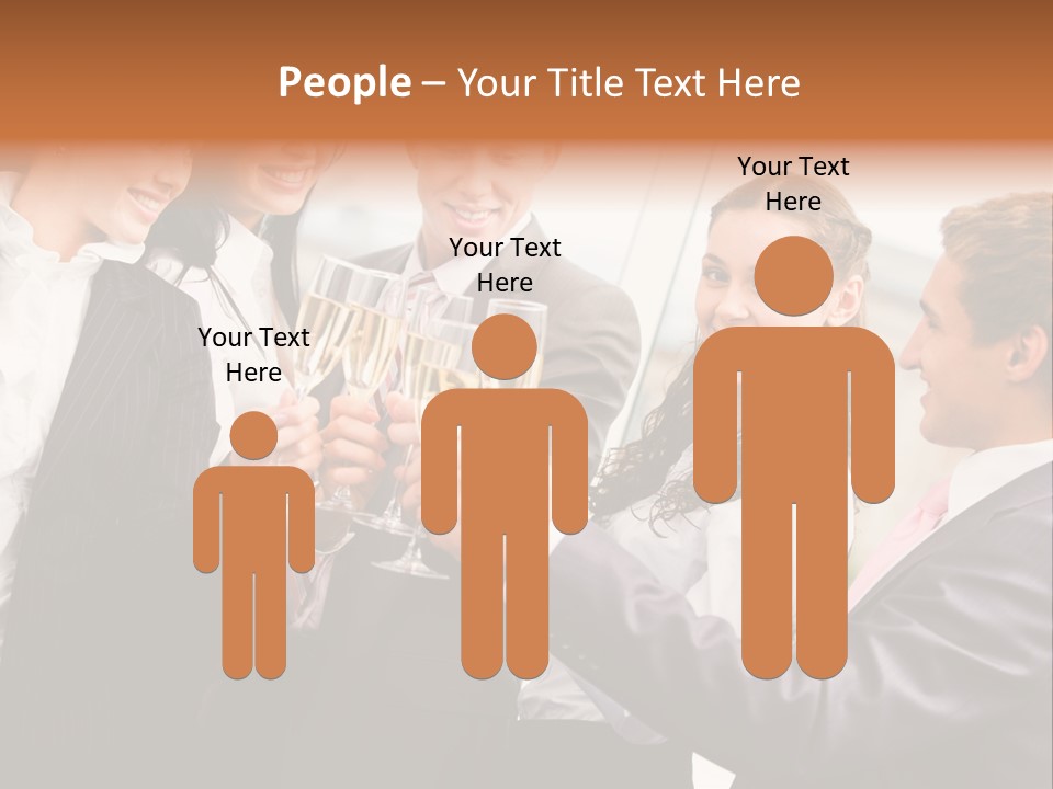A Group Of Business People Toasting With Champagne PowerPoint Template