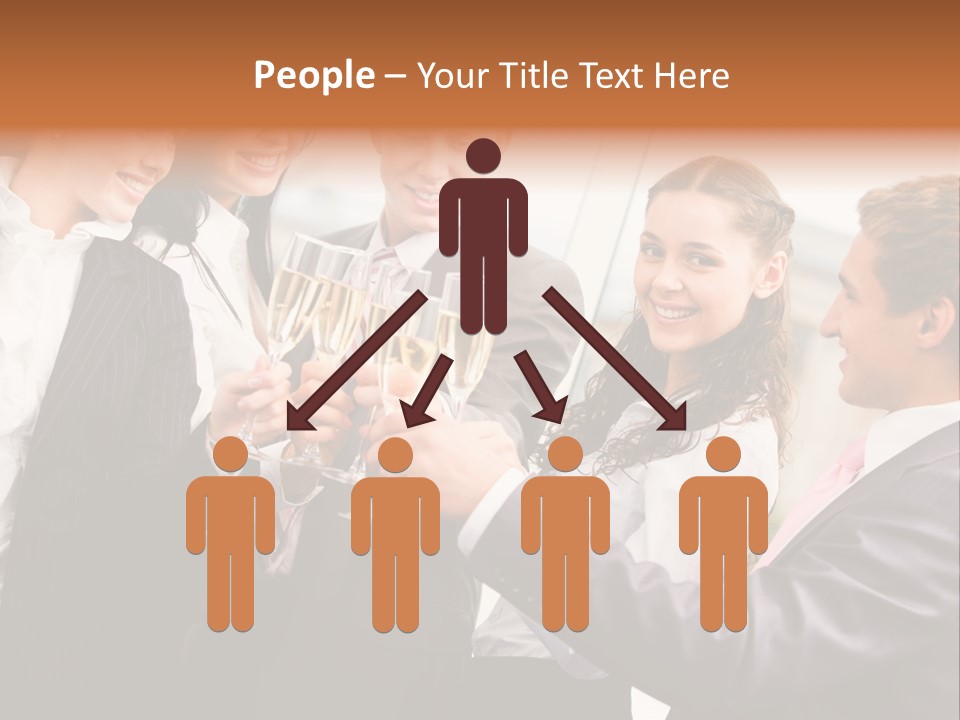 A Group Of Business People Toasting With Champagne PowerPoint Template