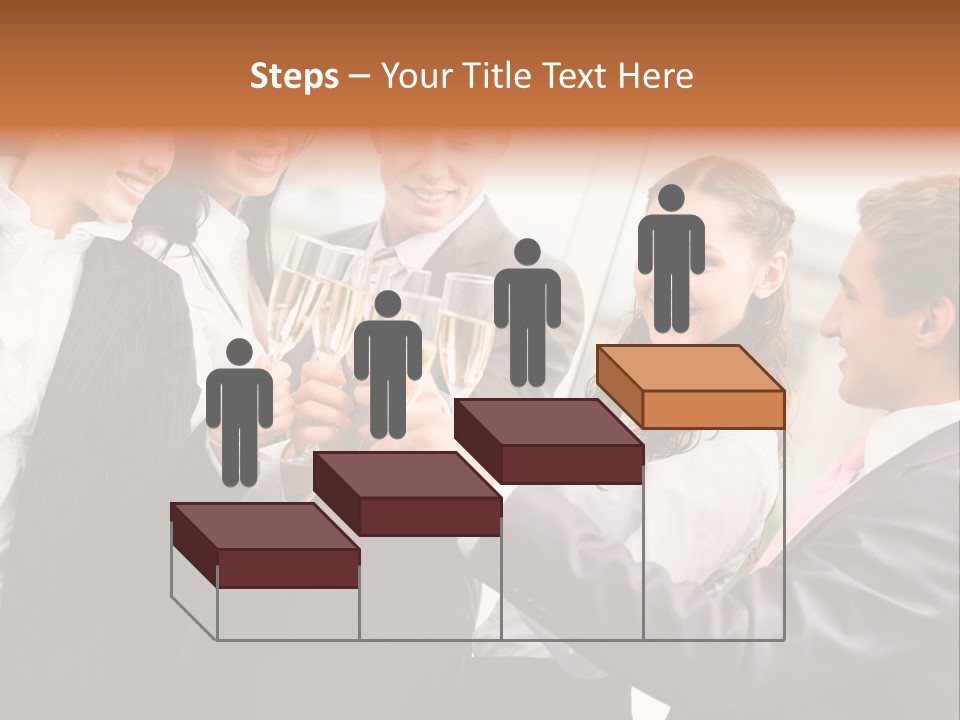 A Group Of Business People Toasting With Champagne PowerPoint Template