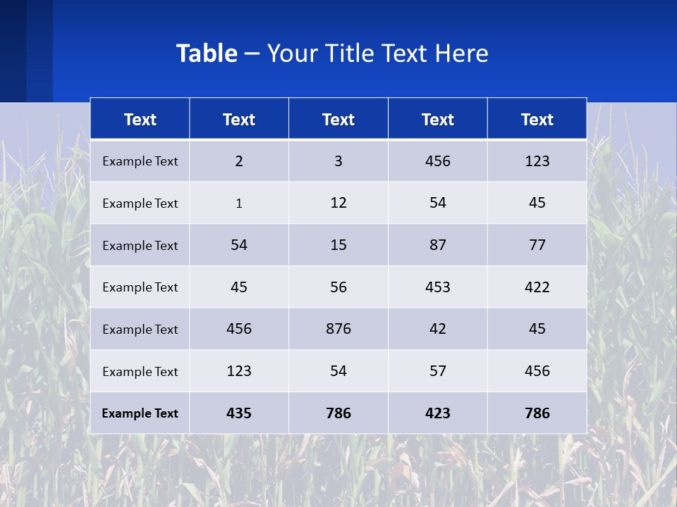 A Field Of Corn With A Blue Sky In The Background PowerPoint Template