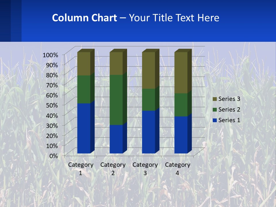 A Field Of Corn With A Blue Sky In The Background PowerPoint Template