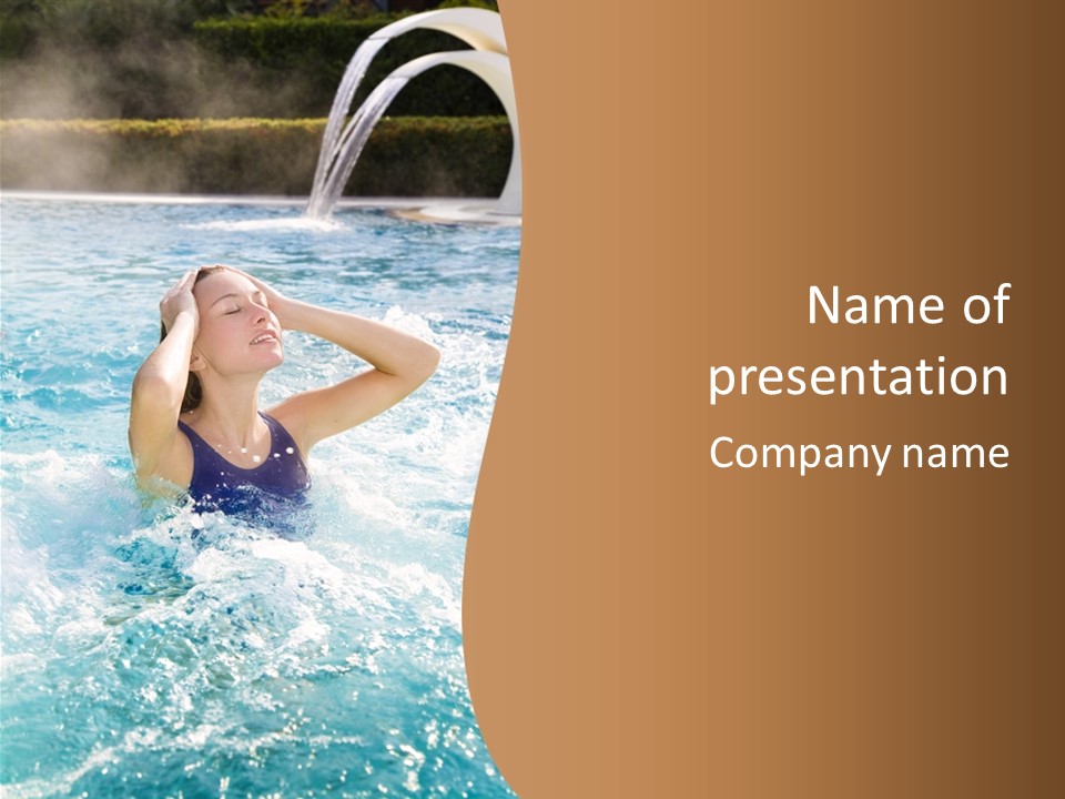 A Woman In A Swimming Pool Powerpoint Template PowerPoint Template