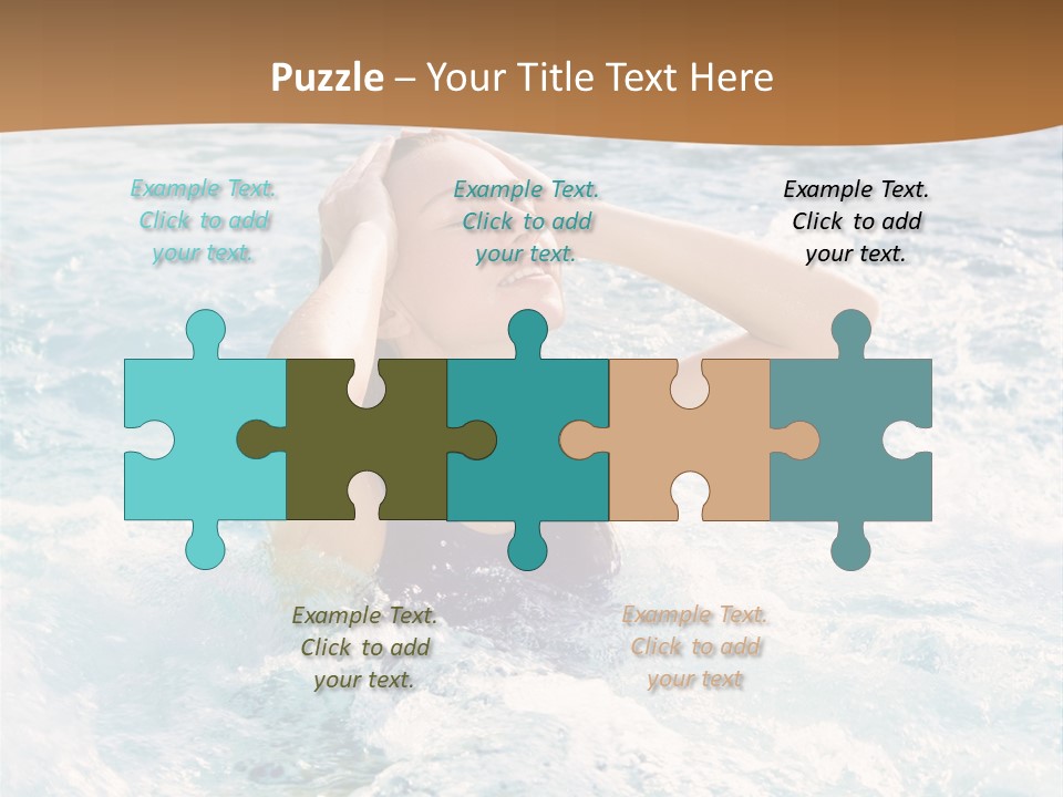 A Woman In A Swimming Pool Powerpoint Template PowerPoint Template