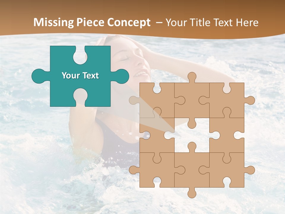 A Woman In A Swimming Pool Powerpoint Template PowerPoint Template