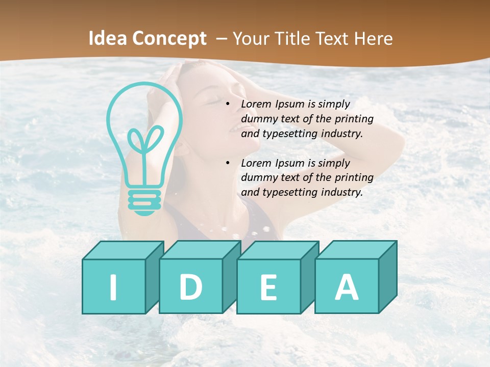 A Woman In A Swimming Pool Powerpoint Template PowerPoint Template