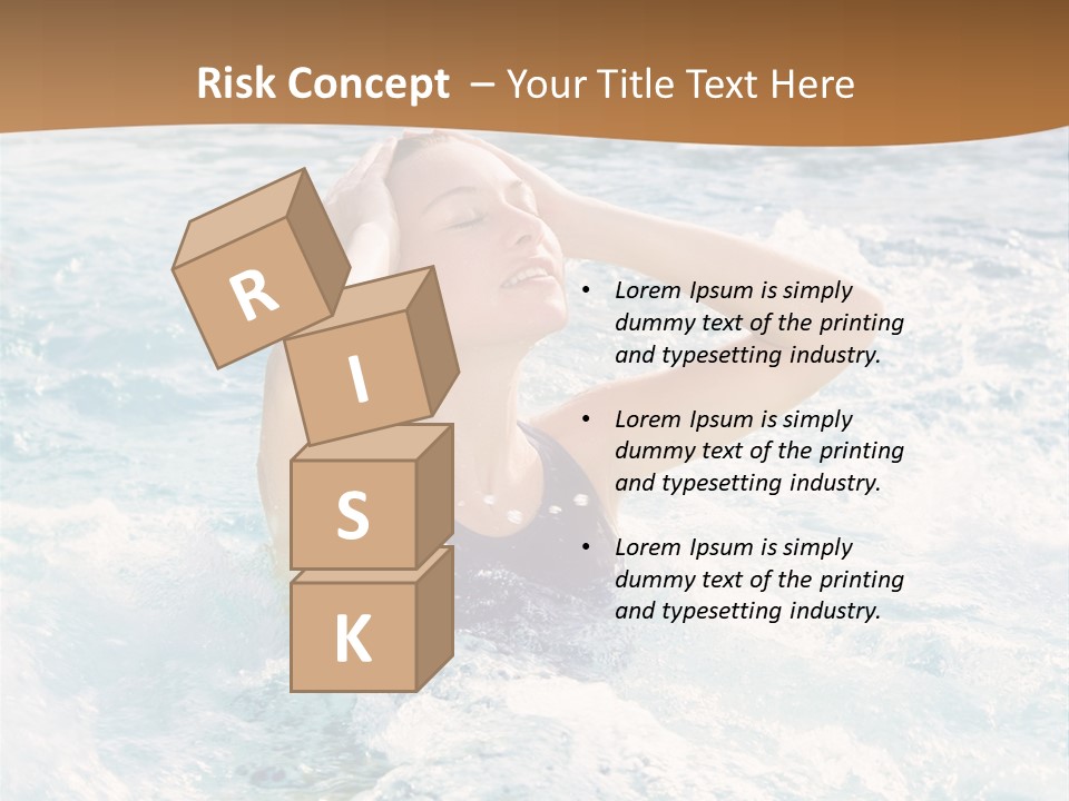 A Woman In A Swimming Pool Powerpoint Template PowerPoint Template