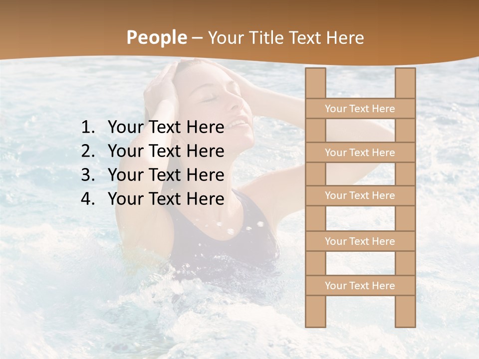 A Woman In A Swimming Pool Powerpoint Template PowerPoint Template
