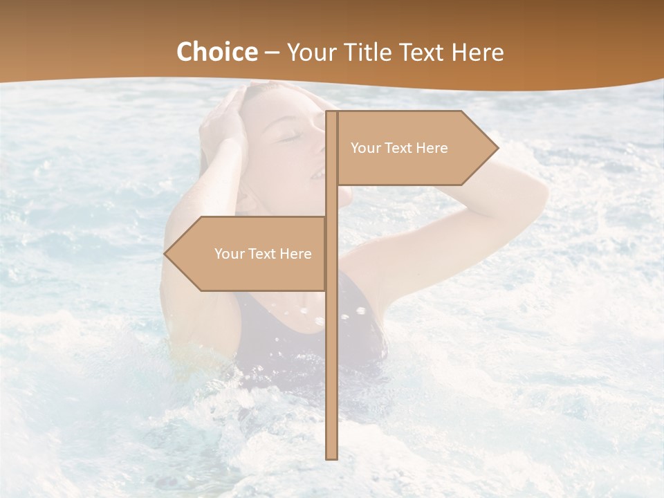 A Woman In A Swimming Pool Powerpoint Template PowerPoint Template