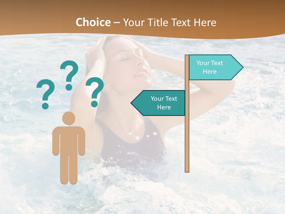 A Woman In A Swimming Pool Powerpoint Template PowerPoint Template
