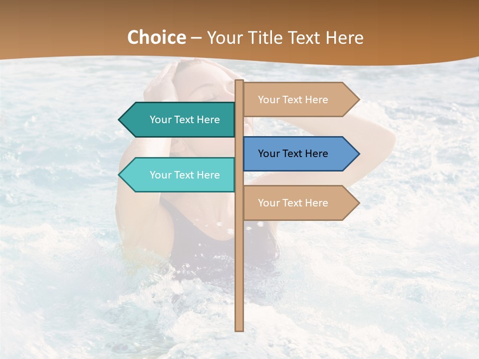 A Woman In A Swimming Pool Powerpoint Template PowerPoint Template