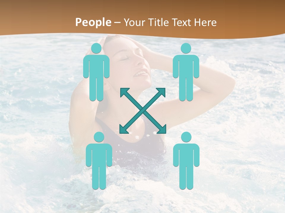 A Woman In A Swimming Pool Powerpoint Template PowerPoint Template