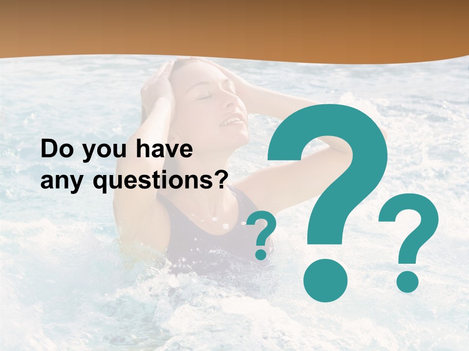 A Woman In A Swimming Pool Powerpoint Template PowerPoint Template