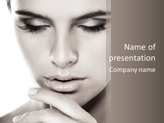 A Woman With Her Hands On Her Face PowerPoint Template