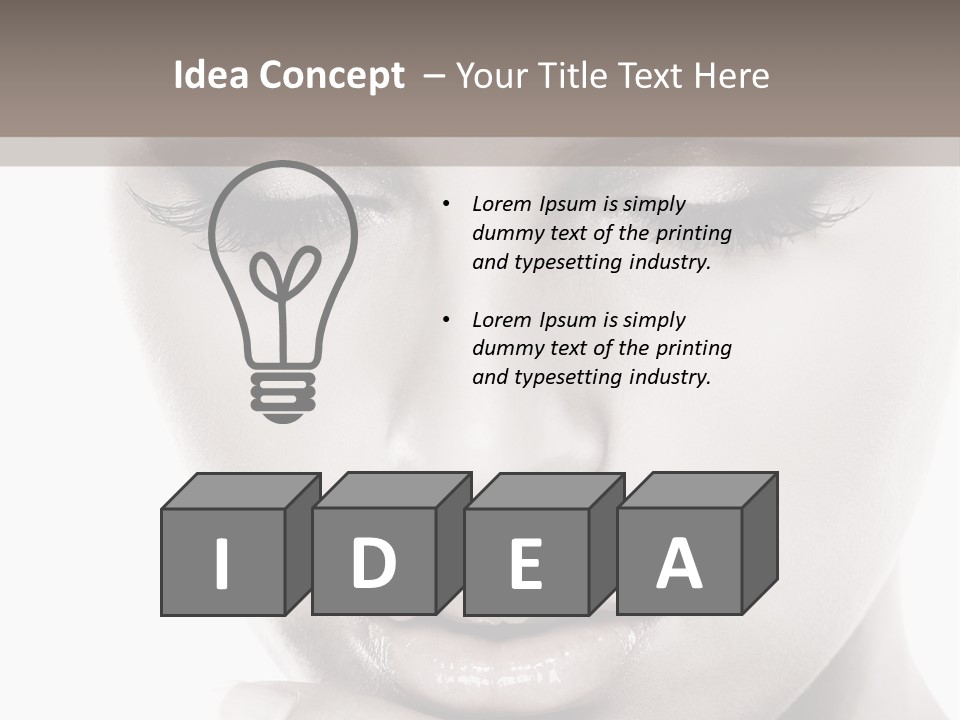 A Woman With Her Hands On Her Face PowerPoint Template