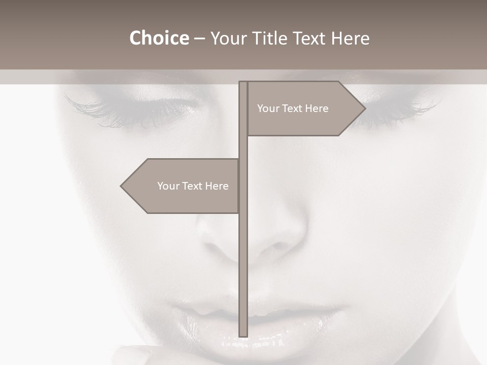 A Woman With Her Hands On Her Face PowerPoint Template