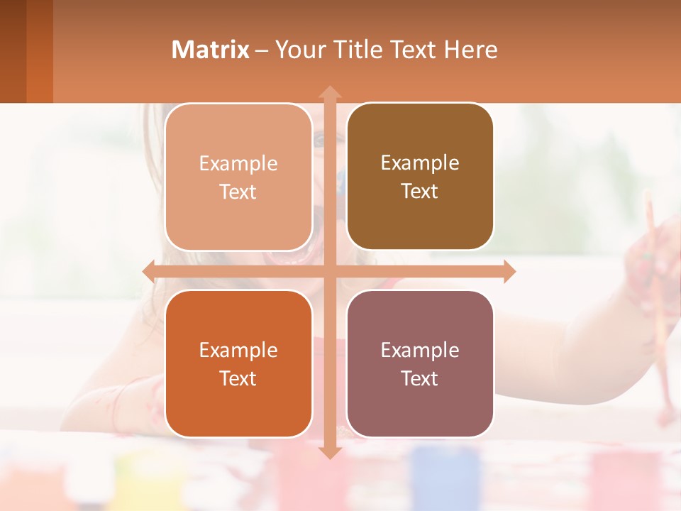 A Little Girl With Her Face Painted Blue And Red PowerPoint Template