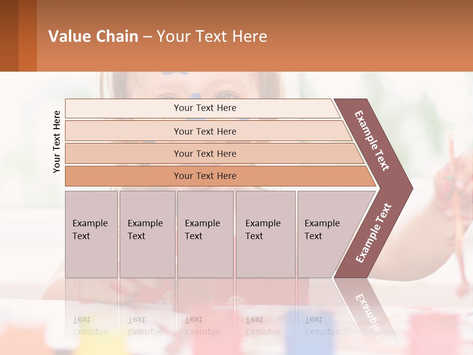 A Little Girl With Her Face Painted Blue And Red PowerPoint Template