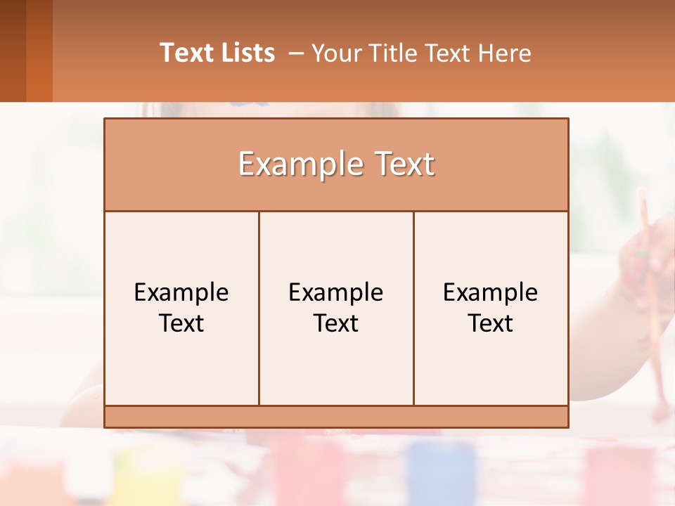 A Little Girl With Her Face Painted Blue And Red PowerPoint Template