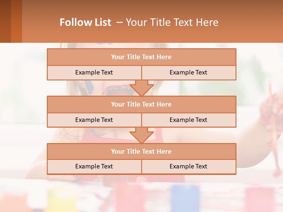 A Little Girl With Her Face Painted Blue And Red PowerPoint Template