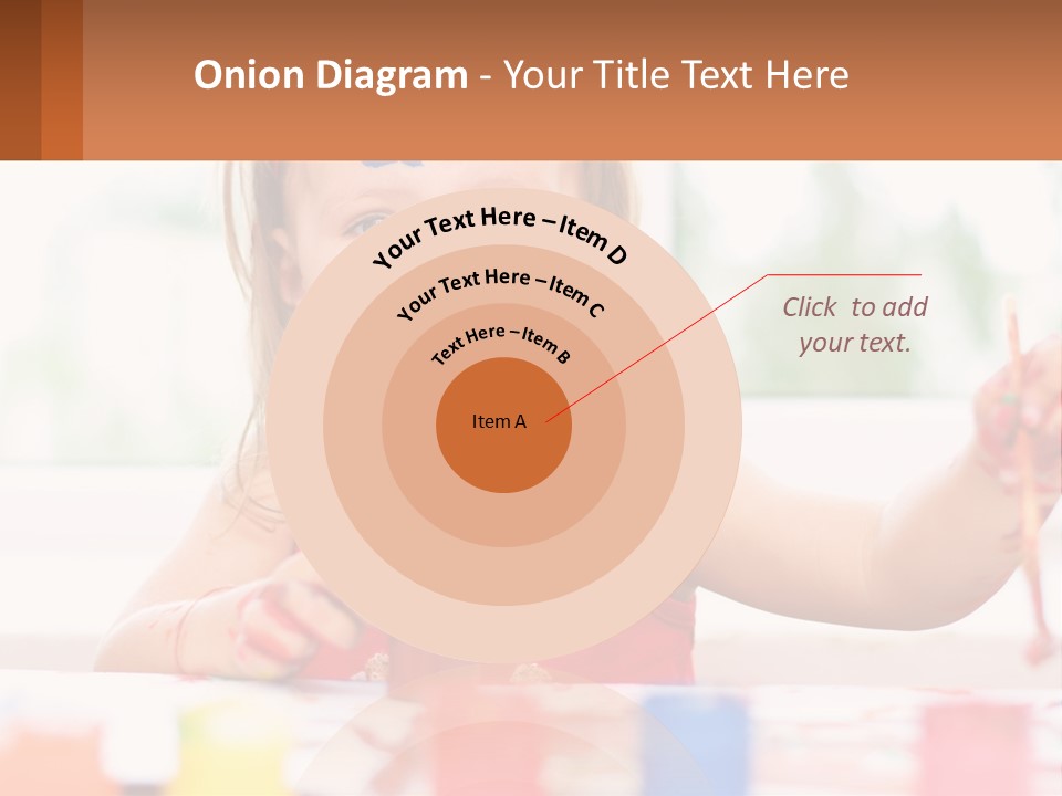 A Little Girl With Her Face Painted Blue And Red PowerPoint Template