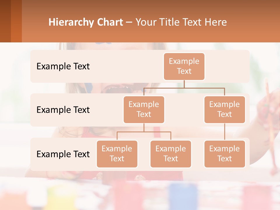 A Little Girl With Her Face Painted Blue And Red PowerPoint Template