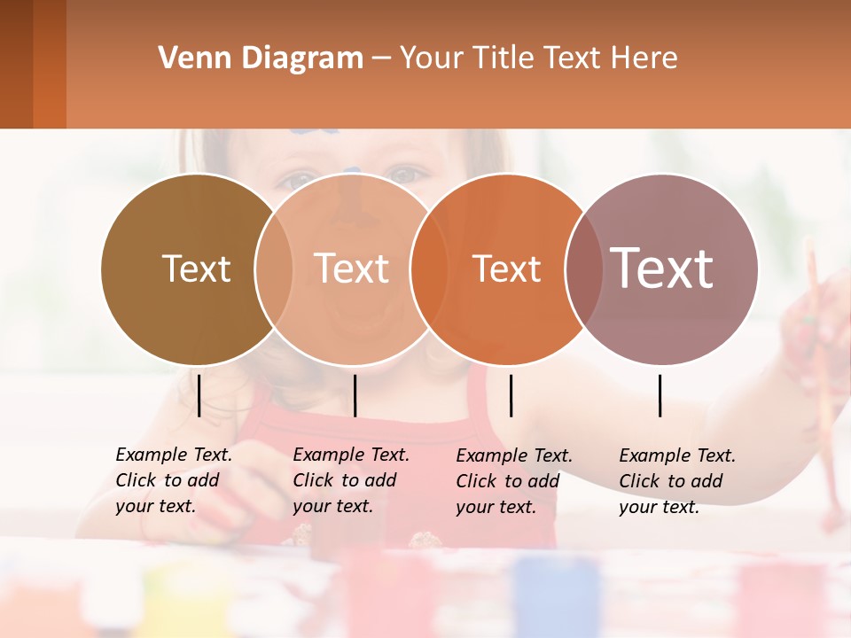 A Little Girl With Her Face Painted Blue And Red PowerPoint Template