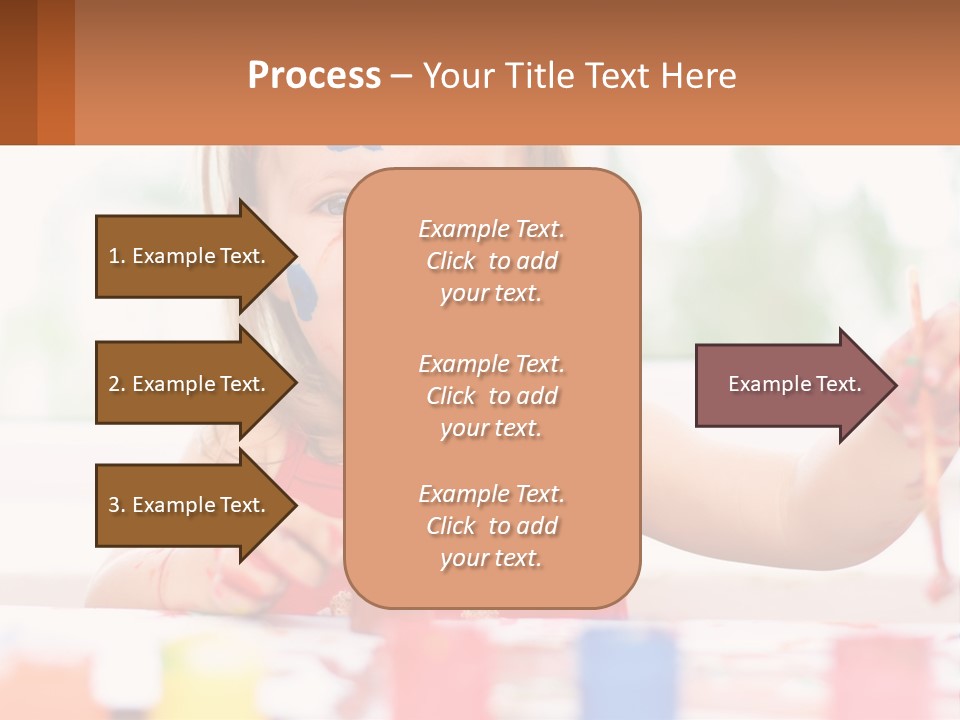 A Little Girl With Her Face Painted Blue And Red PowerPoint Template