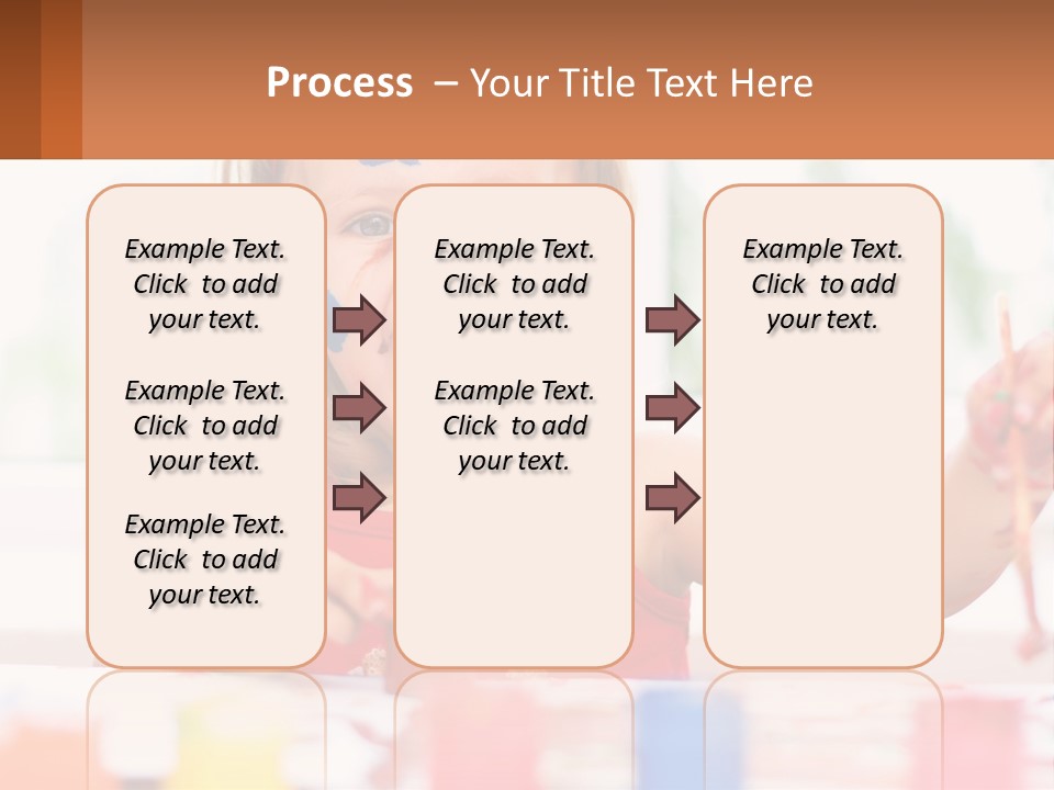 A Little Girl With Her Face Painted Blue And Red PowerPoint Template