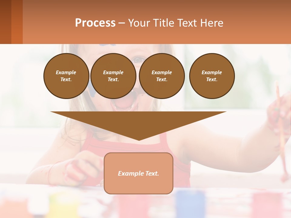 A Little Girl With Her Face Painted Blue And Red PowerPoint Template