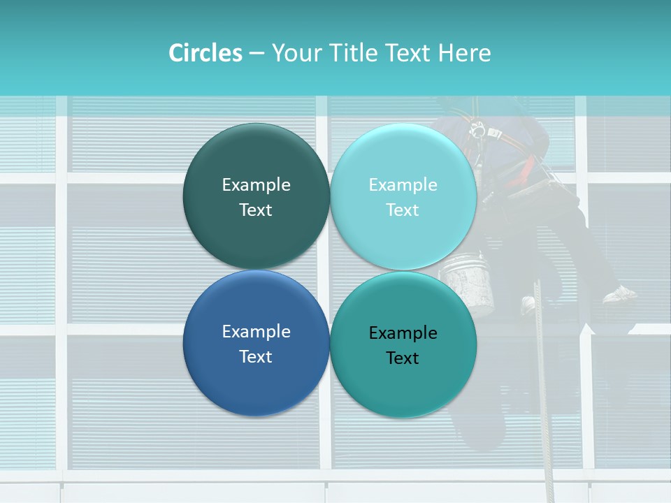 A Man Climbing Up A Ladder To Paint A Building PowerPoint Template