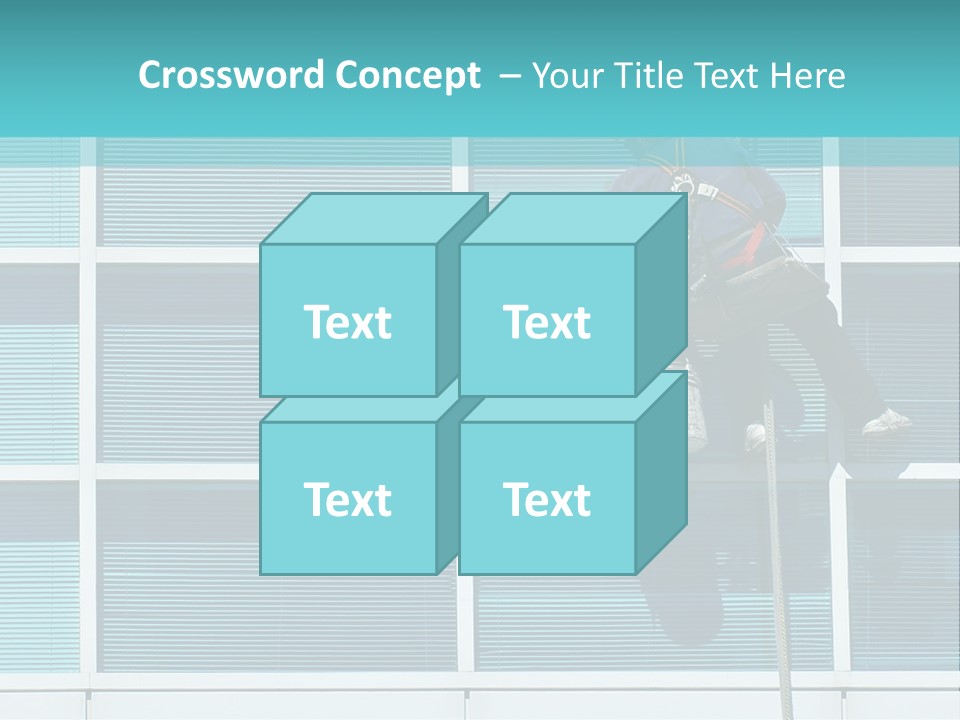 A Man Climbing Up A Ladder To Paint A Building PowerPoint Template