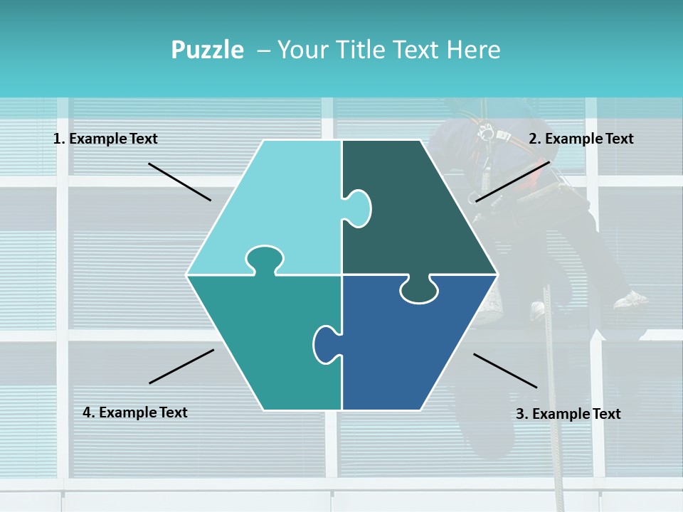 A Man Climbing Up A Ladder To Paint A Building PowerPoint Template