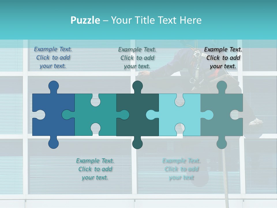 A Man Climbing Up A Ladder To Paint A Building PowerPoint Template