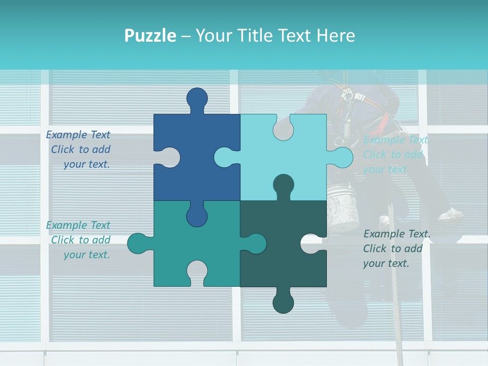 A Man Climbing Up A Ladder To Paint A Building PowerPoint Template