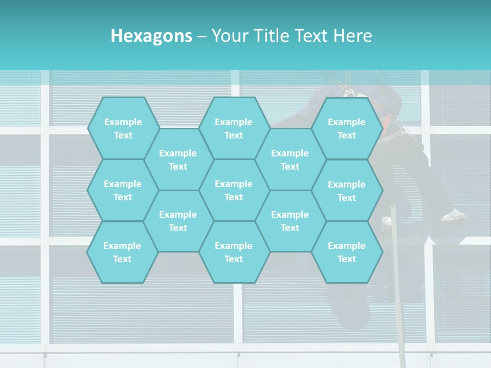 A Man Climbing Up A Ladder To Paint A Building PowerPoint Template