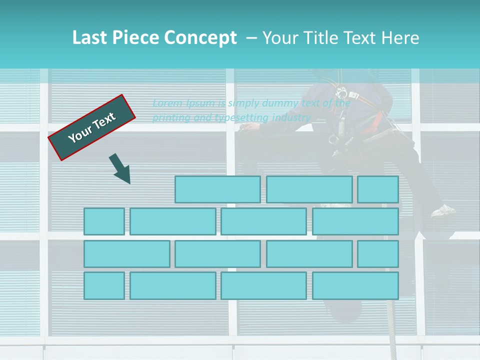 A Man Climbing Up A Ladder To Paint A Building PowerPoint Template