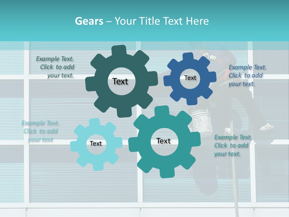 A Man Climbing Up A Ladder To Paint A Building PowerPoint Template