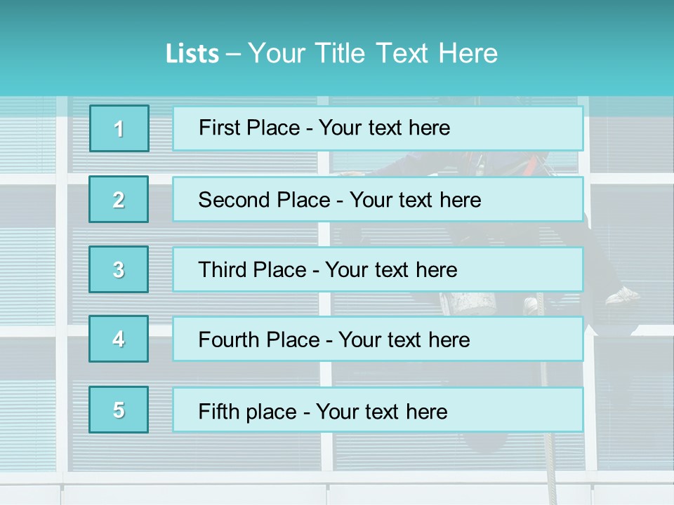 A Man Climbing Up A Ladder To Paint A Building PowerPoint Template