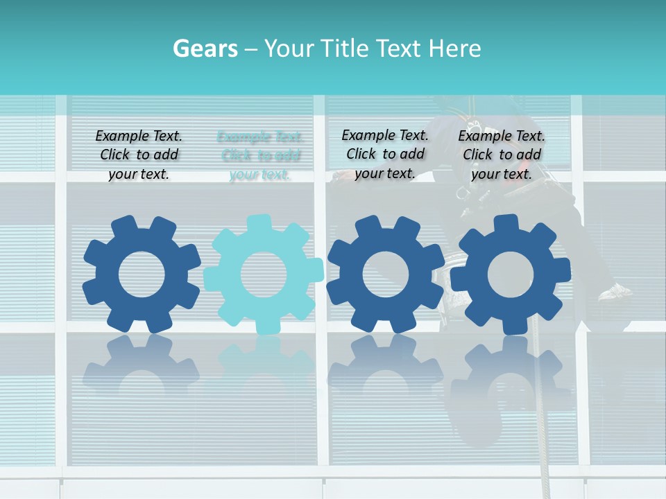 A Man Climbing Up A Ladder To Paint A Building PowerPoint Template