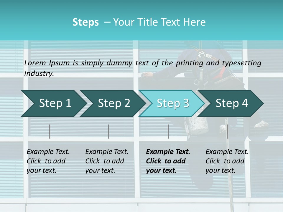 A Man Climbing Up A Ladder To Paint A Building PowerPoint Template