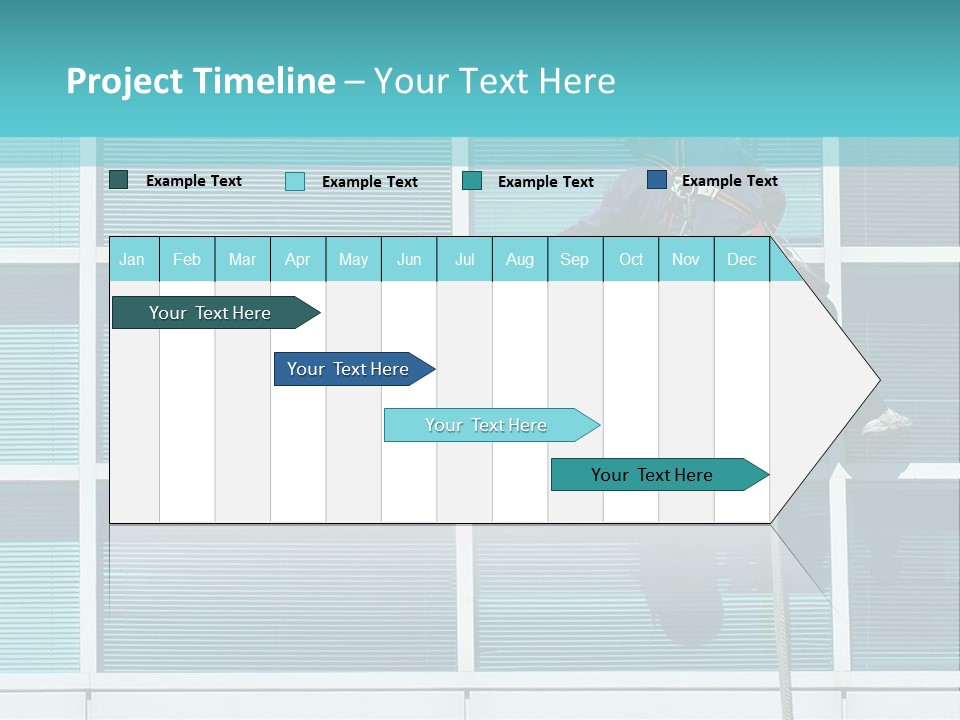 A Man Climbing Up A Ladder To Paint A Building PowerPoint Template