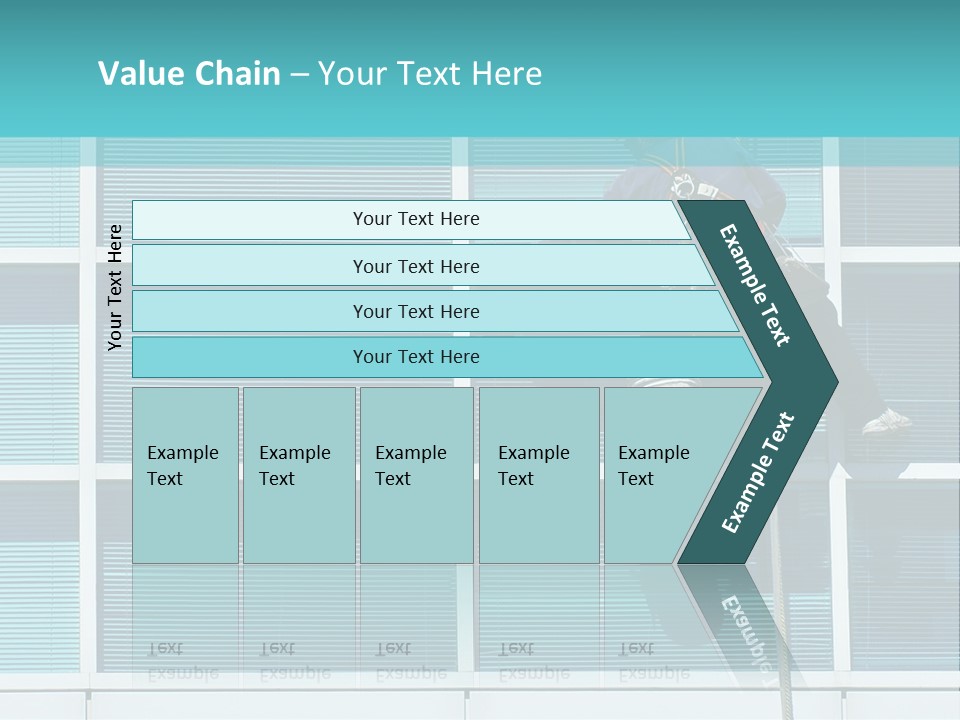 A Man Climbing Up A Ladder To Paint A Building PowerPoint Template