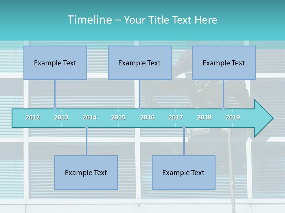 A Man Climbing Up A Ladder To Paint A Building PowerPoint Template