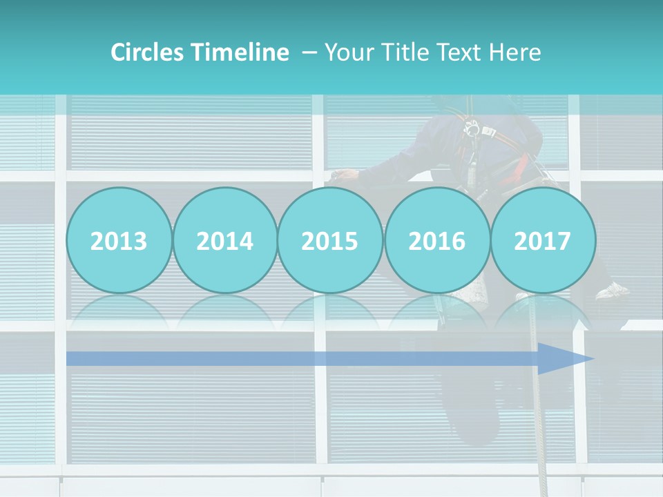 A Man Climbing Up A Ladder To Paint A Building PowerPoint Template