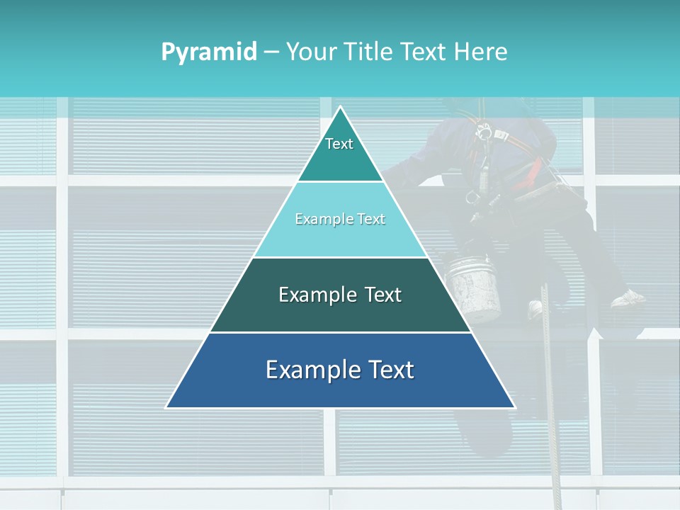 A Man Climbing Up A Ladder To Paint A Building PowerPoint Template
