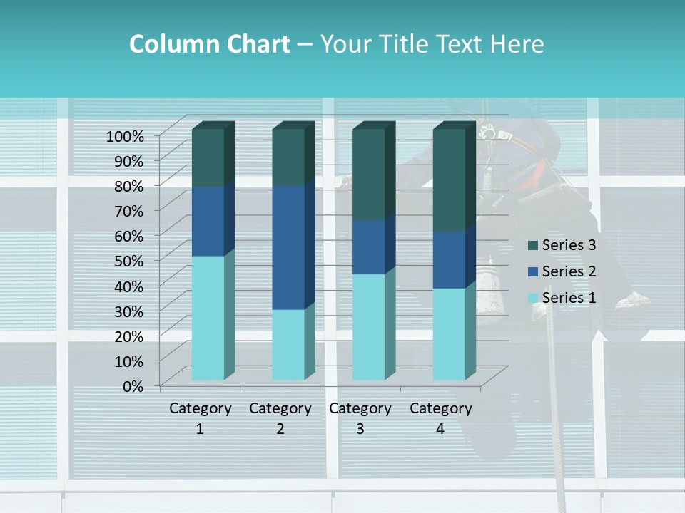 A Man Climbing Up A Ladder To Paint A Building PowerPoint Template