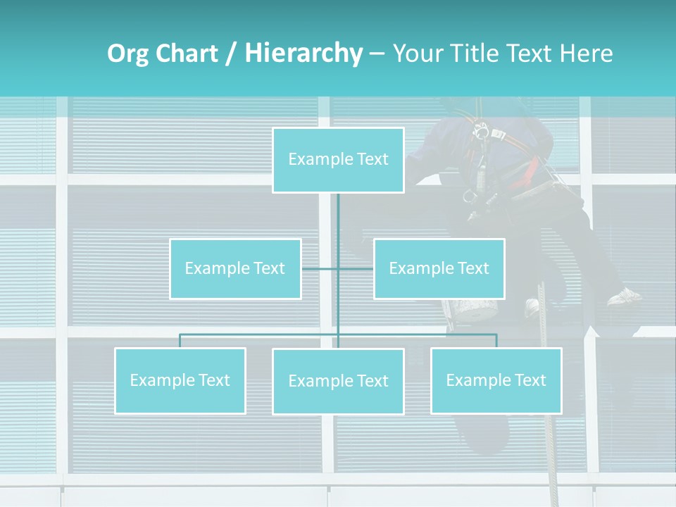 A Man Climbing Up A Ladder To Paint A Building PowerPoint Template