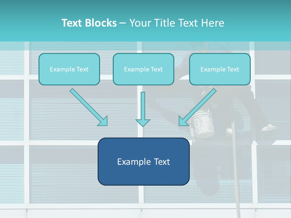 A Man Climbing Up A Ladder To Paint A Building PowerPoint Template