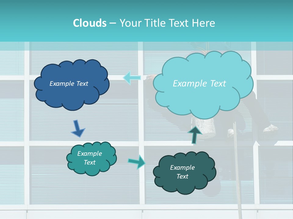 A Man Climbing Up A Ladder To Paint A Building PowerPoint Template